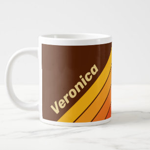 Retro-Stil Streifen mit Namen Jumbo-Tasse