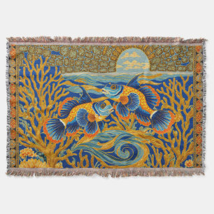 Retro-Stil-Tapete Orange Mandarin-Fisch Decke