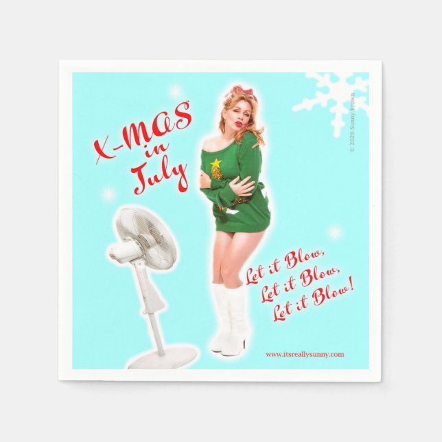 Retro Stil Weihnachten im Juli Getränke-Servietten Serviette (Vorderseite)