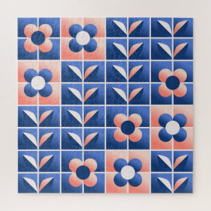 Retro stilisierte Blume: Mosaikmuster.