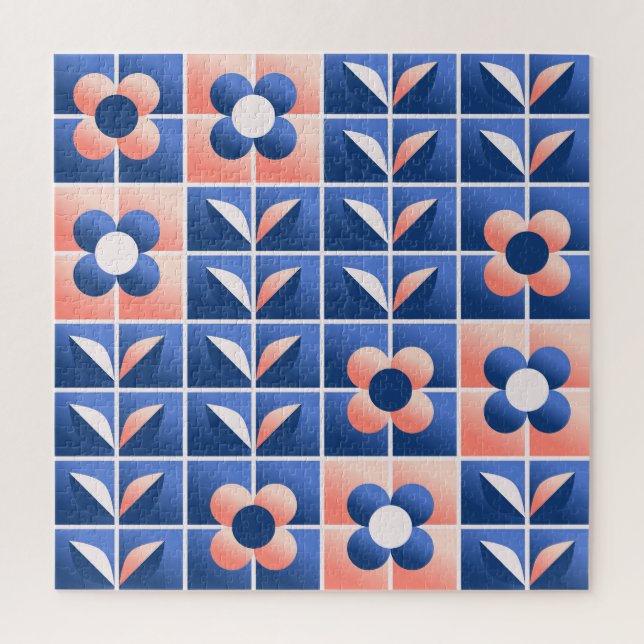 Retro stilisierte Blume: Mosaikmuster. (Vertikal)