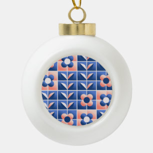Retro stilisierte Blume: Mosaikmuster. Keramik Kugel-Ornament