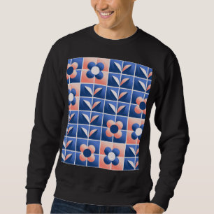 Retro stilisierte Blume: Mosaikmuster. Sweatshirt