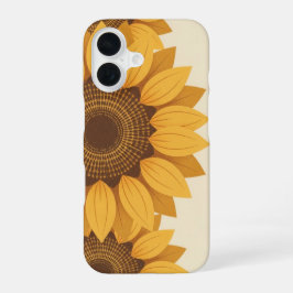 Retro stilisierte Sonnenblumen-Geometrie iPhone 16 Hülle