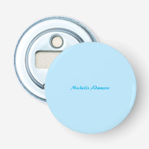 Retro Stilvoll Elegant Schlicht Sky Blue White Flaschenöffner