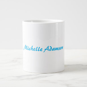Retro Stilvoll Elegant Schlicht Sky Blue White Jumbo-Tasse