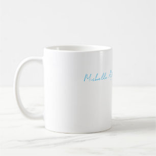 Retro Stilvoll Elegant Schlicht Sky Blue White Kaffeetasse
