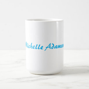 Retro Stilvoll Elegant Schlicht Sky Blue White Kaffeetasse