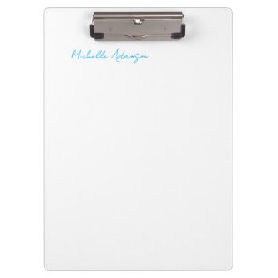 Retro Stilvoll Elegant Schlicht Sky Blue White Klemmbrett