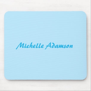 Retro Stilvoll Elegant Schlicht Sky Blue White Mousepad