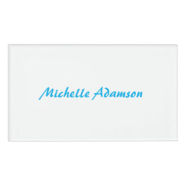 Retro Stilvoll Elegant Schlicht Sky Blue White Namenschild