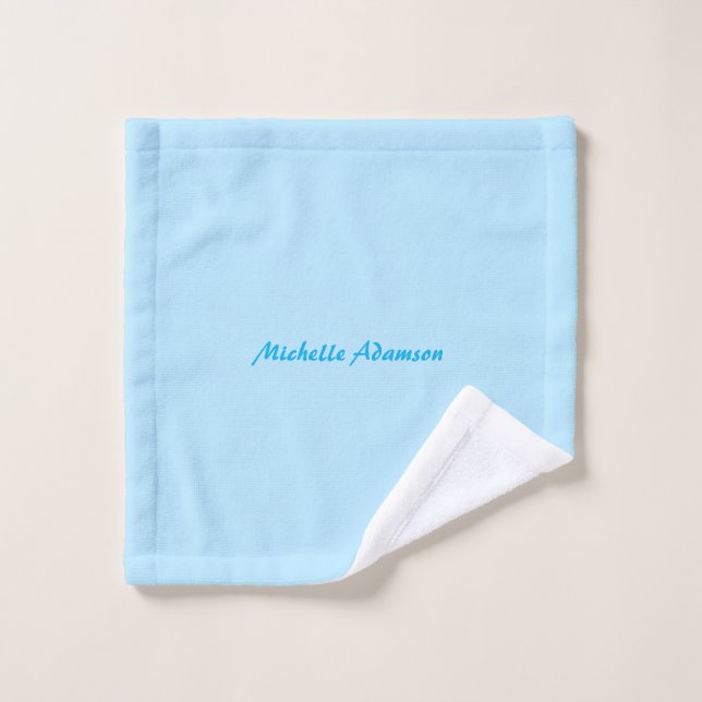 Retro Stilvoll Elegant Schlicht Sky Blue White Waschlappen (Waschlappen)