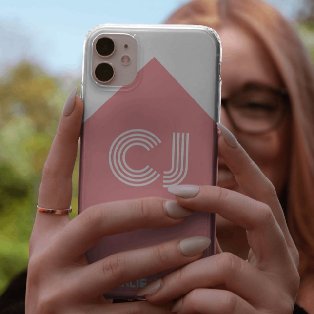Retro Stilvoll Mit Monogramm, weiß und rot Case-Mate iPhone Hülle (Von Creator hochgeladen)