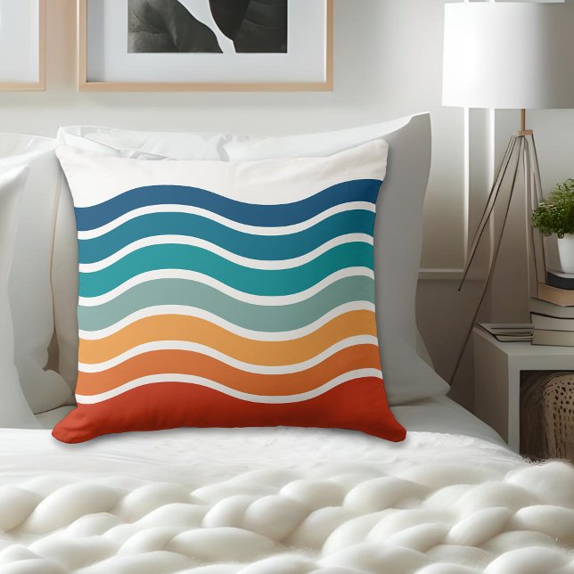 Retro Stilvolle Wavy Stripes Muster Kissen (Von Creator hochgeladen)