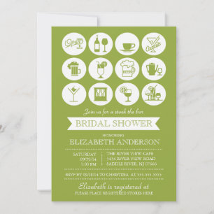 Retro Stock the Bar Bridal Shower Invitation