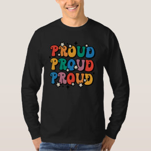 Retro Stolze Regenbogen-Lgbt-Flagge Gay Lesbian Bi T-Shirt
