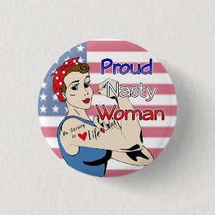 Retro stolzer ekliger Frauen-Knopf Anti-Trumpf Button