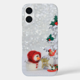 Retro-Stop-Motion-Weihnachtsstil iPhone 16 Hülle