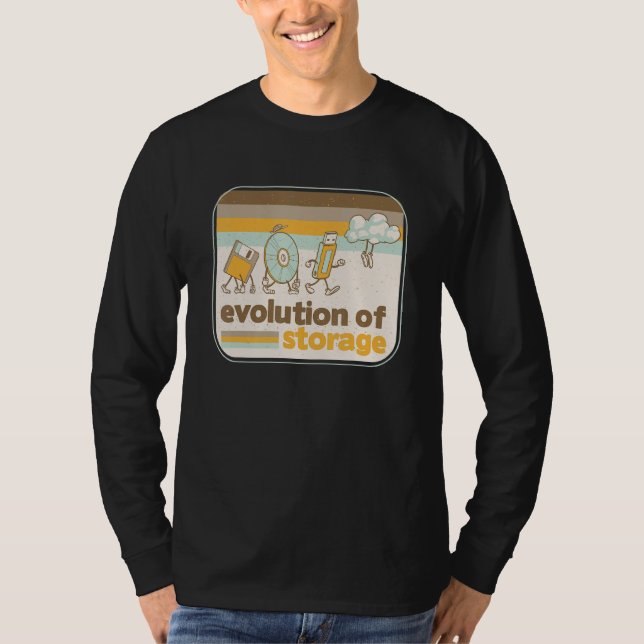 Retro Storage Evolution Disk USB Stick Cloud Geeky T-Shirt (Vorderseite)