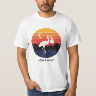 Retro-Storch Egal Lustige Babylieferung Sonnenunte T-Shirt