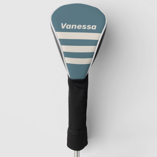 Retro Storm Three Across Striping with Name Golf Headcover (Vorderseite)
