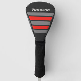 Retro Stormy Sky Across Striping with Name Golf Headcover