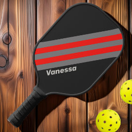 Retro Stormy Sky Streifen mit Namen Pickleball Schläger