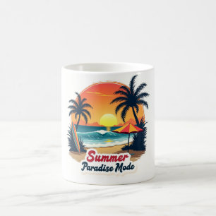 Retro-Strand-Becher „Sommerparadies-Modus“ Kaffeetasse