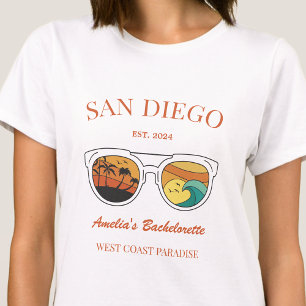 Retro-Strand-Junggesellinnen-Abschiedsparty Mädche T-Shirt