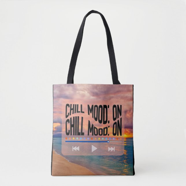 Retro-Strand-Kunst im Chill-Mood Tasche (Vorderseite)