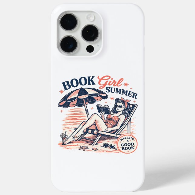 Retro-Strand-Lesemädchen-Sommer Case-Mate iPhone Hülle (Rückseite)