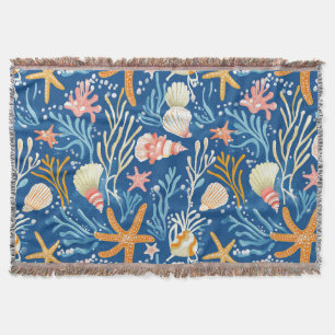 Retro-Strand-Muschel Orange Pink Gelb Blau Decke