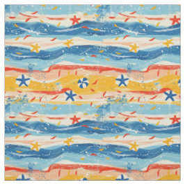 Retro-Strand-Ozeanwellen-Muster Stoff