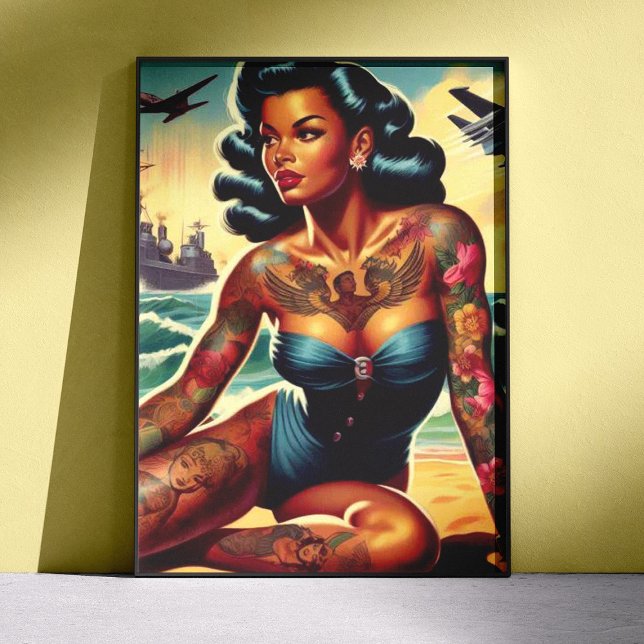 Retro-Strand-Pin-up Poster (Von Creator hochgeladen)
