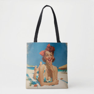 Retro-Strand-Pin-Up Tasche
