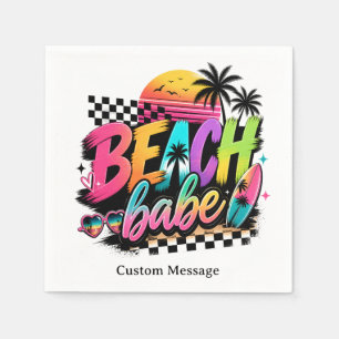 Retro-Strand-Schatz Tropischer Sommer Personalisie Serviette