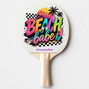 Retro-Strand-Schatz-Zitat Tropische Vibes Bunte Fa Tischtennis Schläger