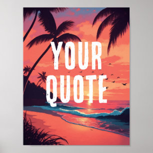 Retro-Strand-Sommer-Sonnenuntergang Poster