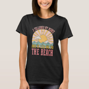 Retro-Strand Sonne Palme Sommer Vintage-Strand P T-Shirt