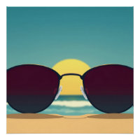 Retro-Strand-Sonnenbrille und Sonne