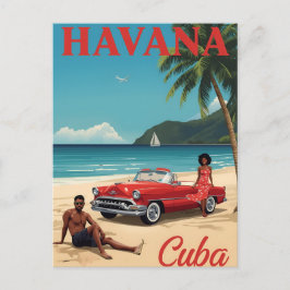 Retro-Strand-Vibes von Havanna Postkarte