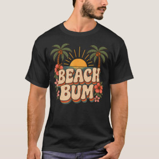 Retro Strandbummler Tropisches Hawaiianisches Blum T-Shirt