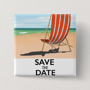 Retro-Strandplakat 'Datum vormerken' Button