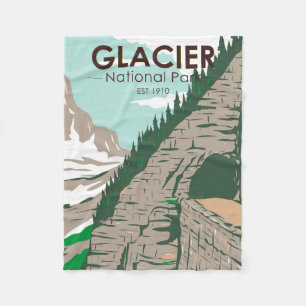 Retro-Straße zum Glacier-Nationalpark untergehende Fleecedecke