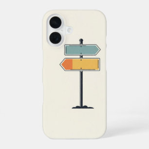 Retro-Straßenschild iPhone 16 Hülle