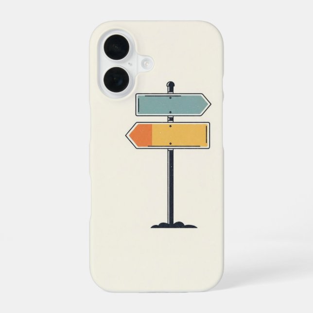 Retro-Straßenschild iPhone 16 Hülle (Rückseite)