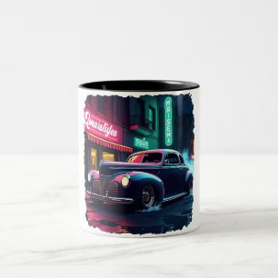 Retro-Straßenszene-Kunst Zweifarbige Tasse