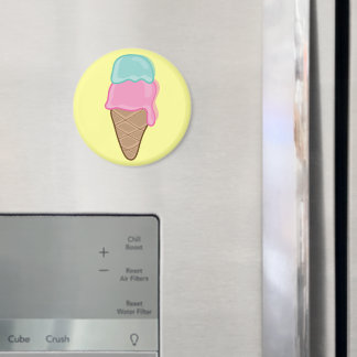 Retro Strawberry and Minze Ice Cream Party Magnet