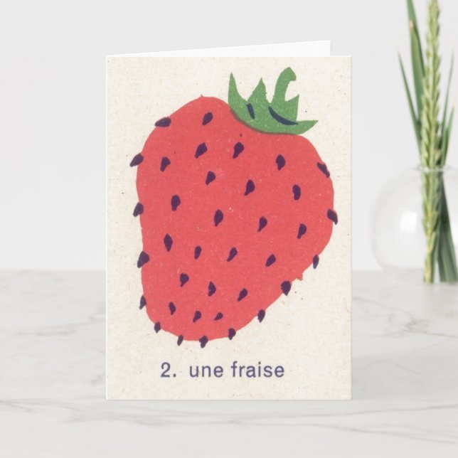 Retro Strawberry Karte (Vorderseite)