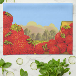 Retro Strawberry Krate Kunst, Küche Handtuch